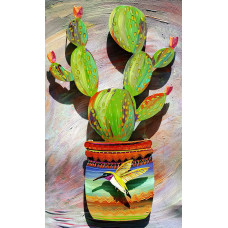 Humming Bird Cactus Pot