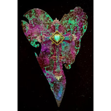 Turquoise and Lavender heart cross Turquoise and Lavender heart cross