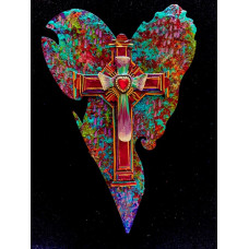 Gemstone Heart Cross