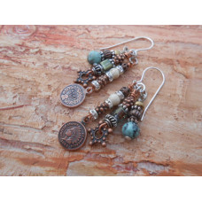 Copper and Turquoise Earrings by Robert Shields