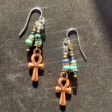 Copper Ankh Earrings