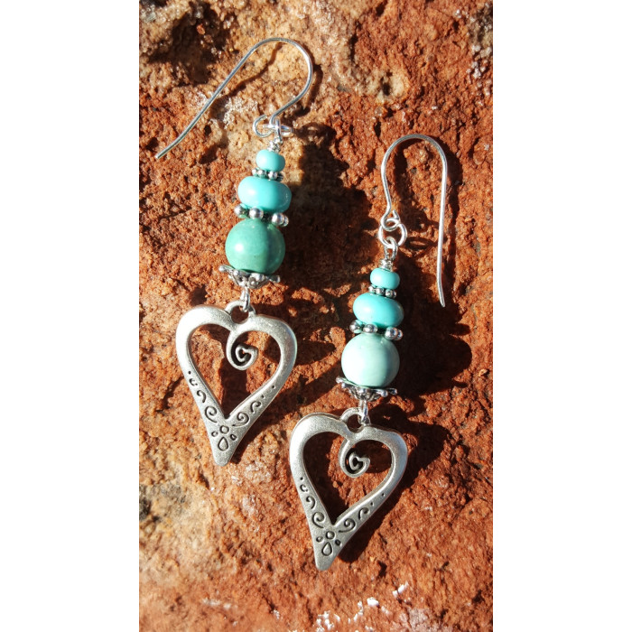 Turquoise heart Earrings