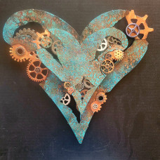 Turquoise steampunk heart