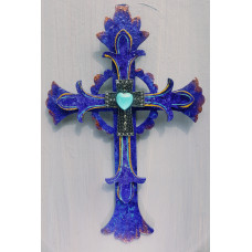 Purple and Turquoise Cross